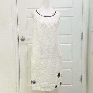 0039 ITALY WHITE LINEN DRESS MEDIUM